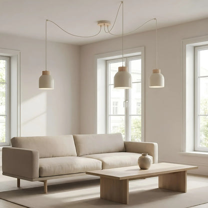 Emibig Kru Pendellampa 3-ljus, Beige