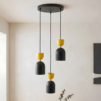 Emibig Gaudi Pendellampa 3-ljus Ø34 cm, Svart/Orange