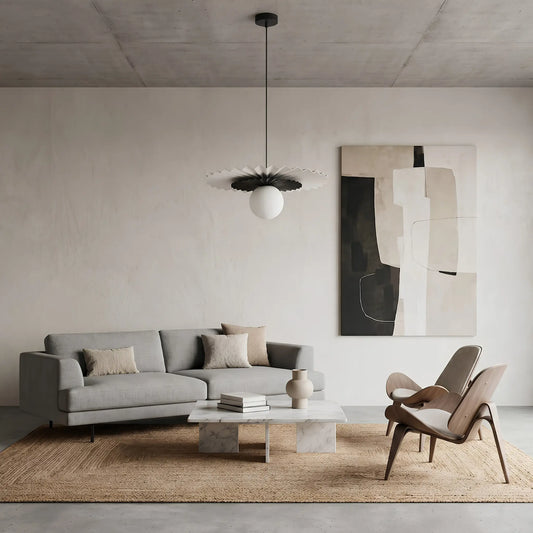 Emibig Umbra Pendellampa Ø35 cm, Svart/Vit