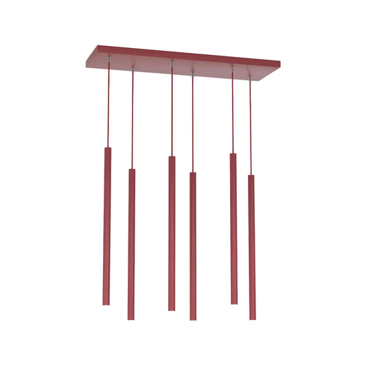 Emibig Selter Pendellampa 6-ljus 59x22 cm, Vinröd