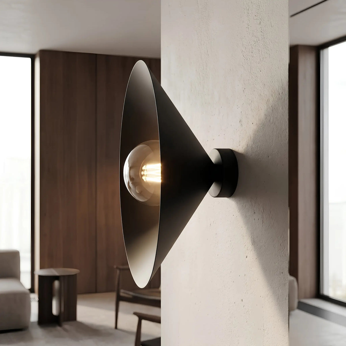 Emibig Mono Vägglampa 40x17 cm, Svart