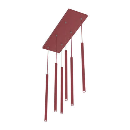 Emibig Selter Pendellampa 6-ljus 59x22 cm, Vinröd
