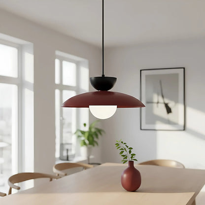 Emibig Mulan Pendellampa Ø30 cm, Vinröd/Svart