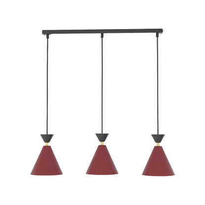 Emibig Klever Pendellampa 3-ljus 71x16 cm, Svart/Vinröd