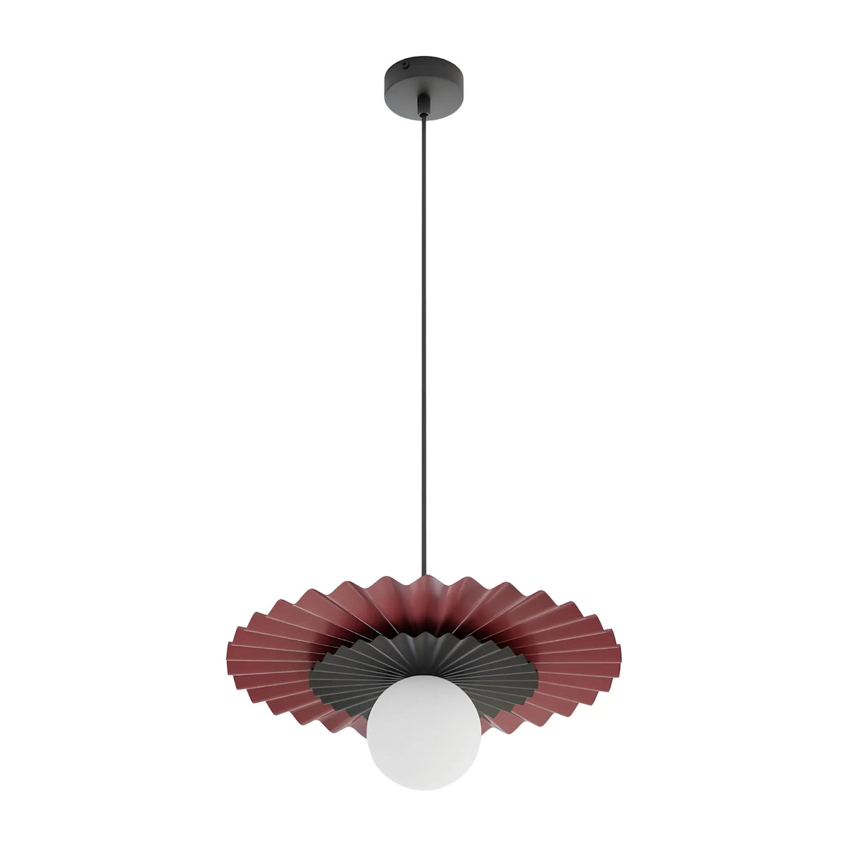Emibig Umbra Pendellampa Ø35 cm, Svart/Vinröd