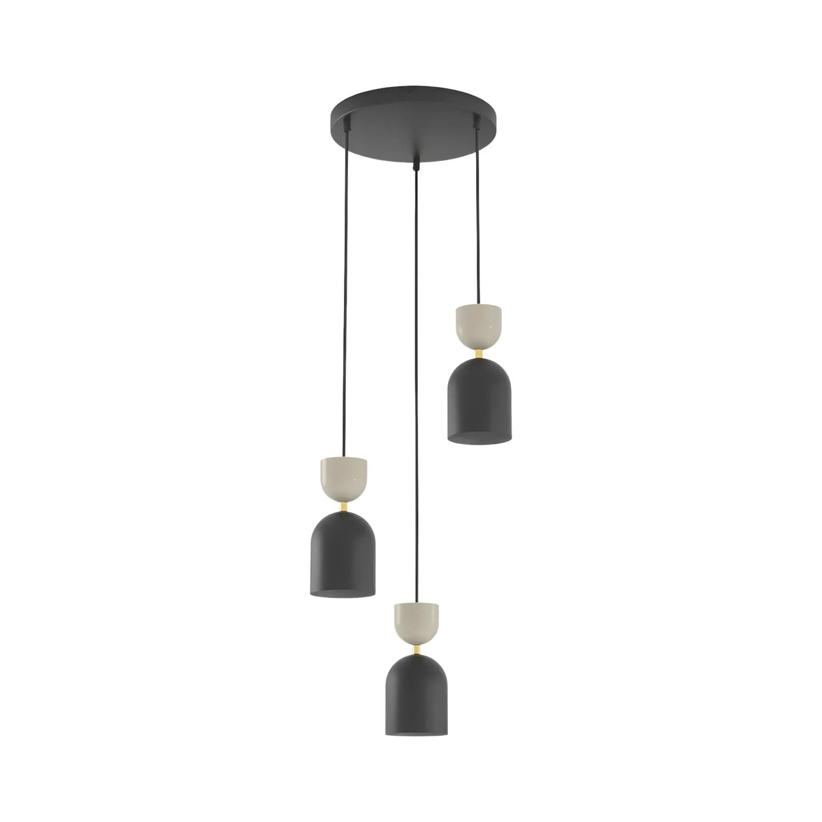 Emibig Gaudi Pendellampa 3-ljus Ø34 cm, Svart/Beige
