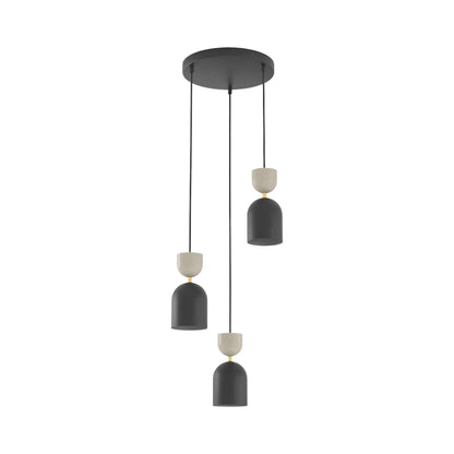 Emibig Gaudi Pendellampa 3-ljus Ø34 cm, Svart/Beige