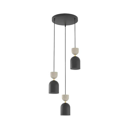Emibig Gaudi Pendellampa 3-ljus Ø34 cm, Svart/Beige