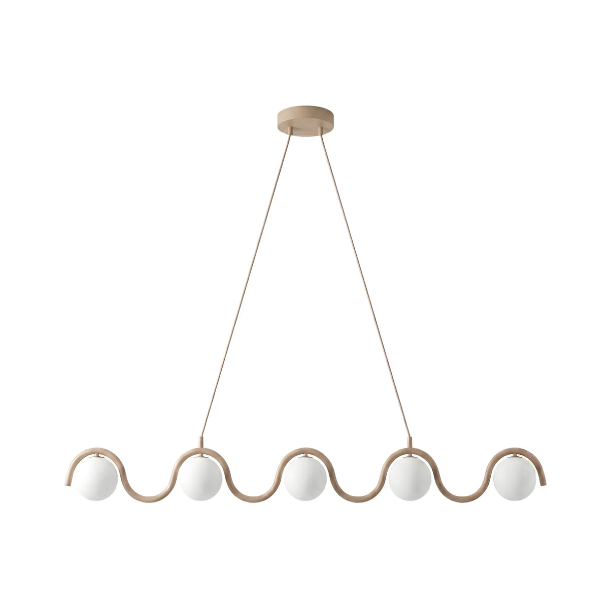 Emibig Sinus Pendellampa 5-ljus 110x10 cm, Beige