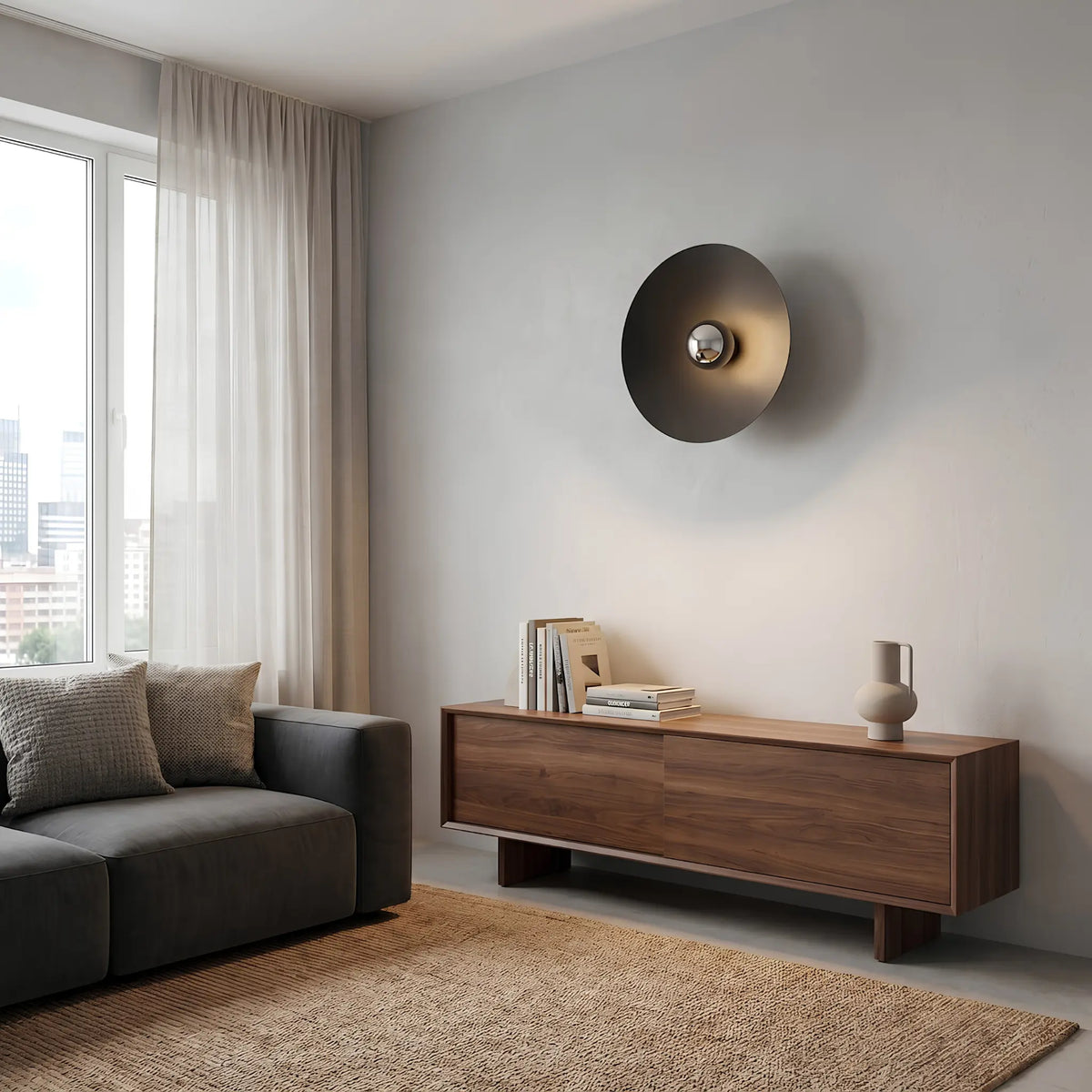 Emibig Mono Vägglampa 50x18 cm, Svart