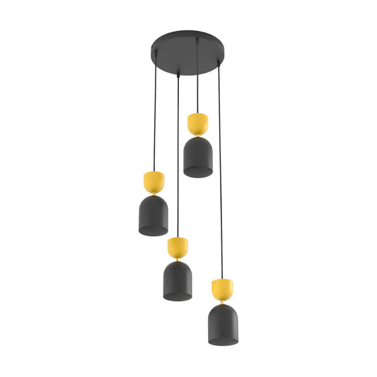 Emibig Gaudi Pendellampa 4-ljus Ø38 cm, Svart/Orange