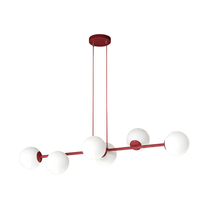 Emibig Magnus Pendellampa 6-ljus 110x30 cm, Vinröd