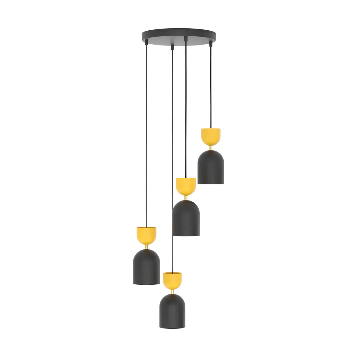 Emibig Gaudi Pendellampa 4-ljus Ø38 cm, Svart/Orange