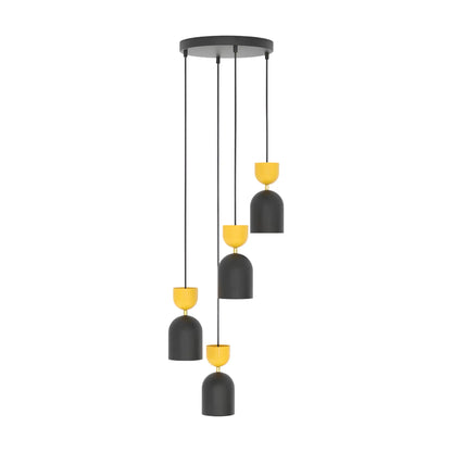 Emibig Gaudi Pendellampa 4-ljus Ø38 cm, Svart/Orange