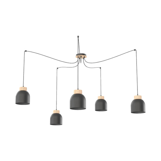 Emibig Kru Pendellampa 5-ljus, Svart