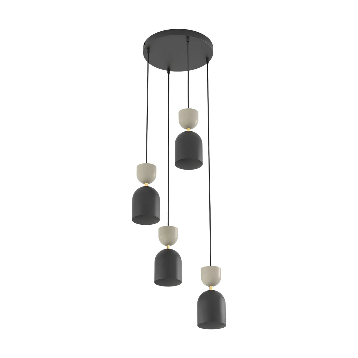 Emibig Gaudi Pendellampa 4-ljus Ø38 cm, Svart/Beige