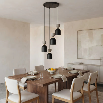 Emibig Gaudi Pendellampa 4-ljus Ø38 cm, Svart/Beige