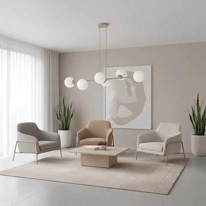 Emibig Magnus Pendellampa 6-ljus 110x30 cm, Beige