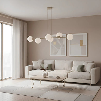 Emibig Magnus Pendellampa 6-ljus 110x30 cm, Beige