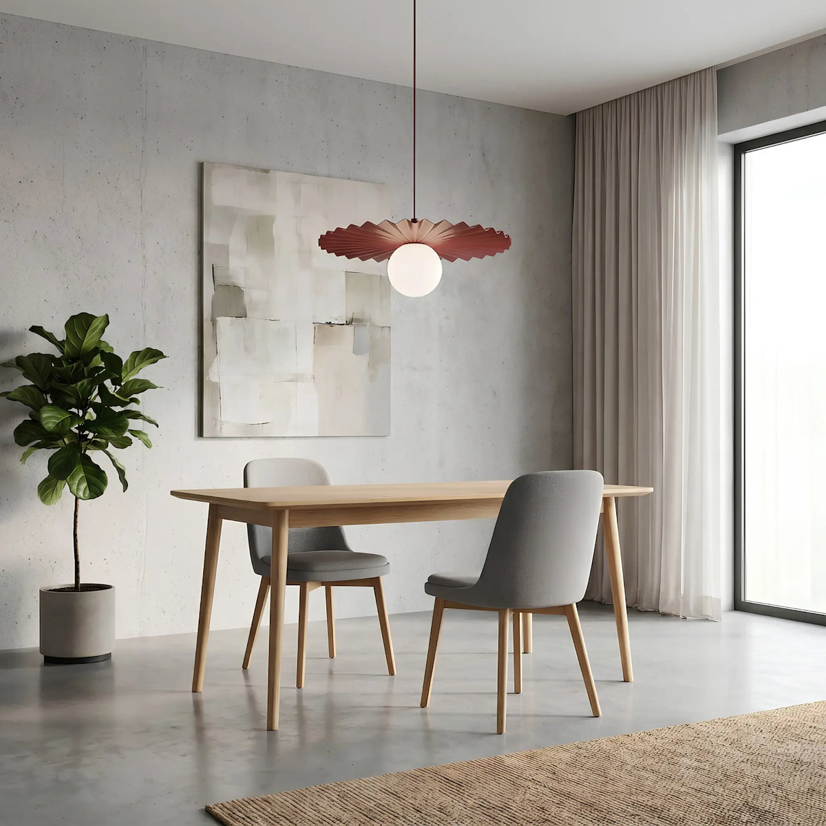 Emibig Umbra Pendellampa Ø35 cm, Vinröd