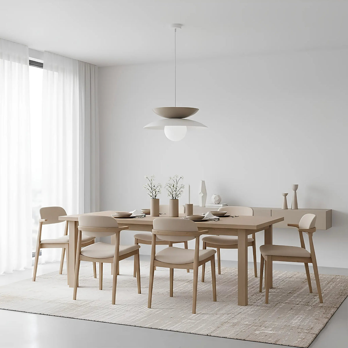 Emibig Nagoya Pendellampa Ø41 cm, Svart/Beige