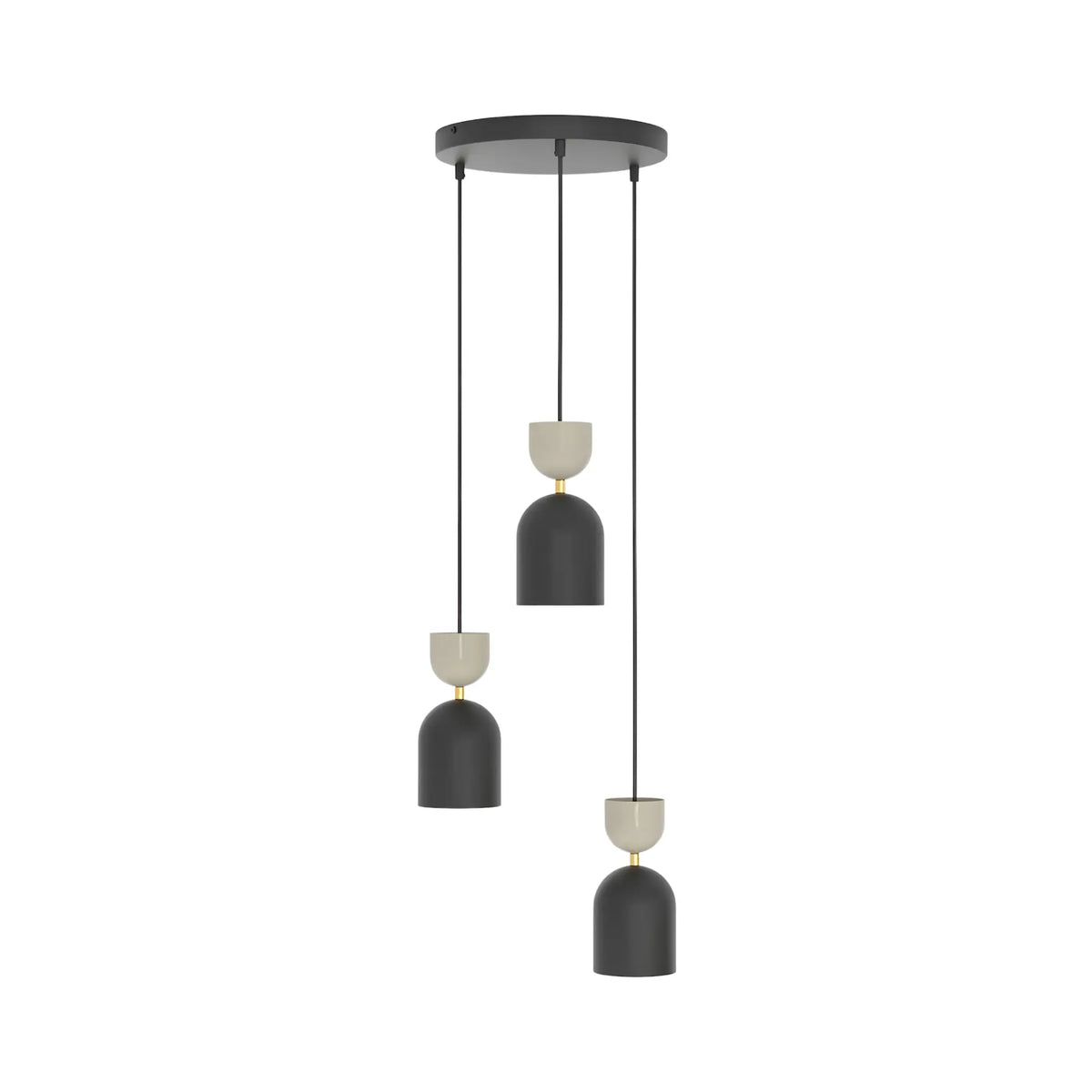 Emibig Gaudi Pendellampa 3-ljus Ø34 cm, Svart/Beige