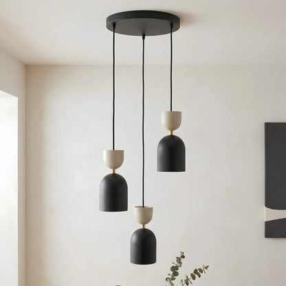 Emibig Gaudi Pendellampa 3-ljus Ø34 cm, Svart/Beige