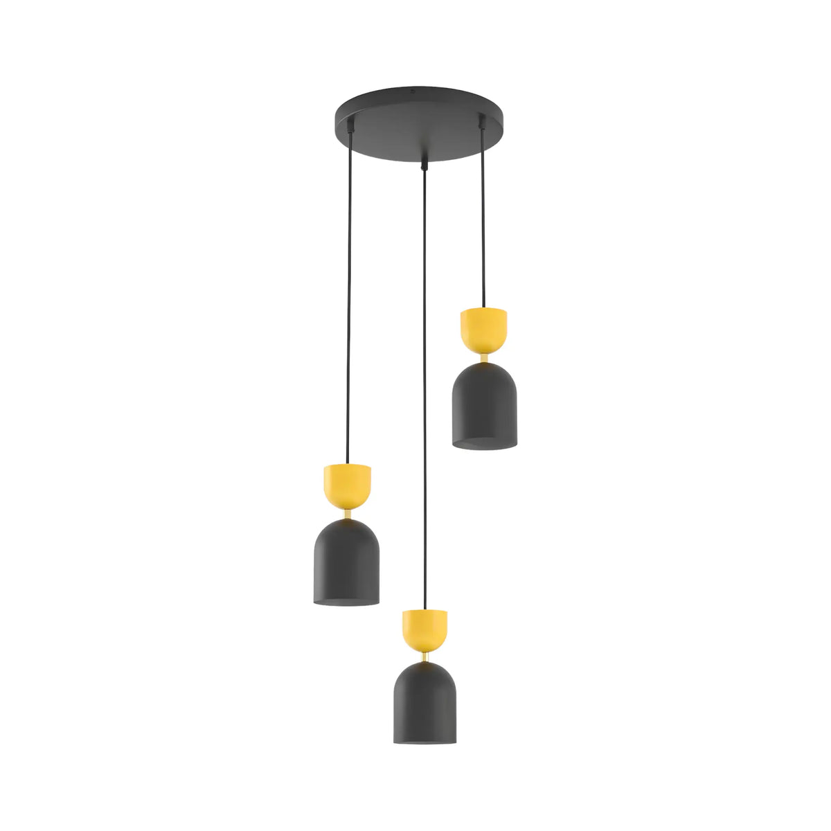 Emibig Gaudi Pendellampa 3-ljus Ø34 cm, Svart/Orange