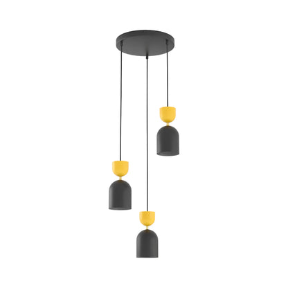 Emibig Gaudi Pendellampa 3-ljus Ø34 cm, Svart/Orange