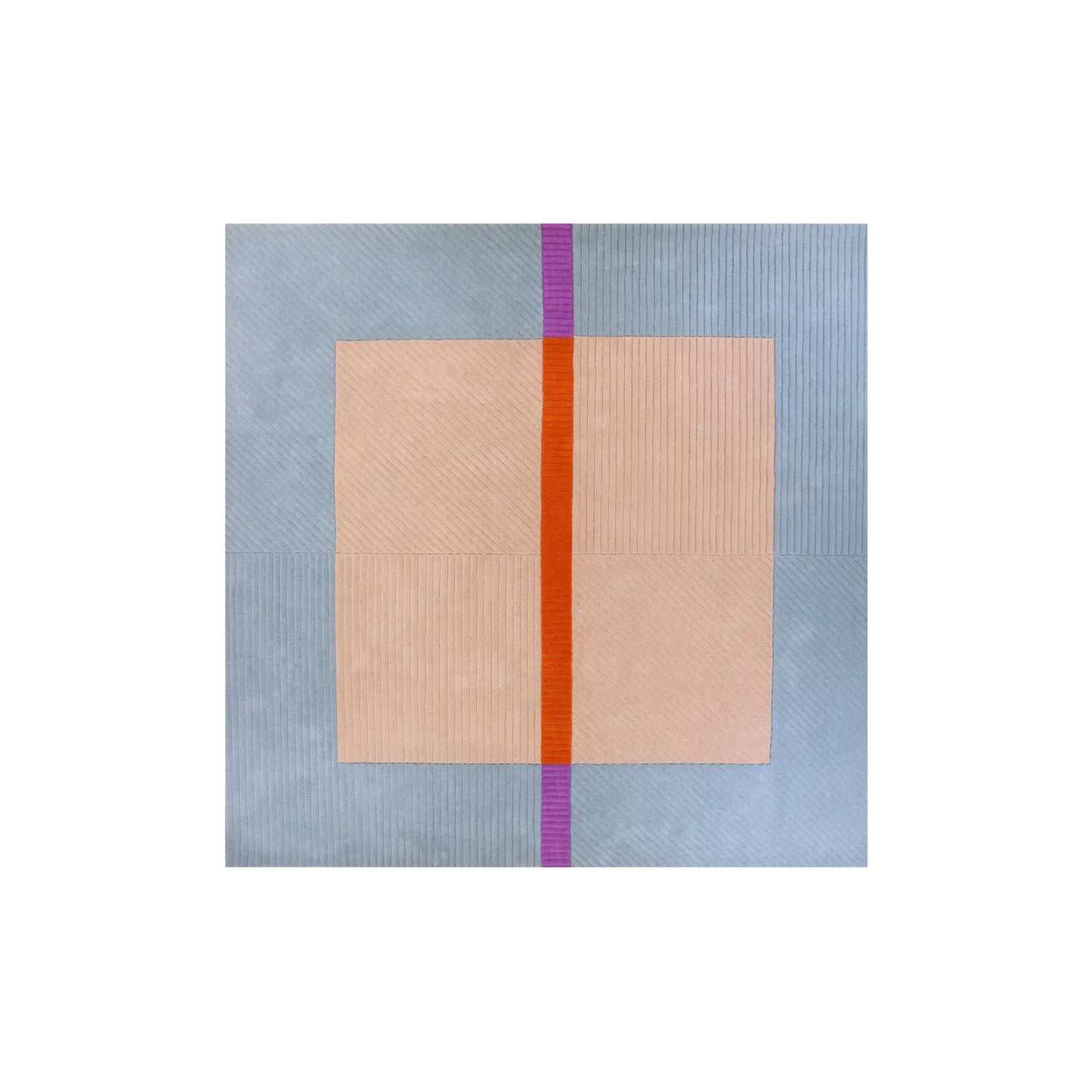 Finarte Akaatti Matta 170x170 cm, Beige/Blå