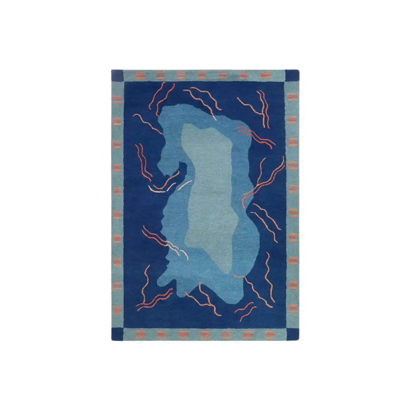 Finarte Columbus Matta 200x300 cm, Blå/Beige