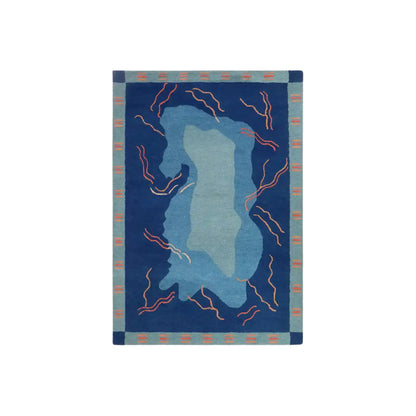 Finarte Columbus Matta 200x300 cm, Blå/Beige