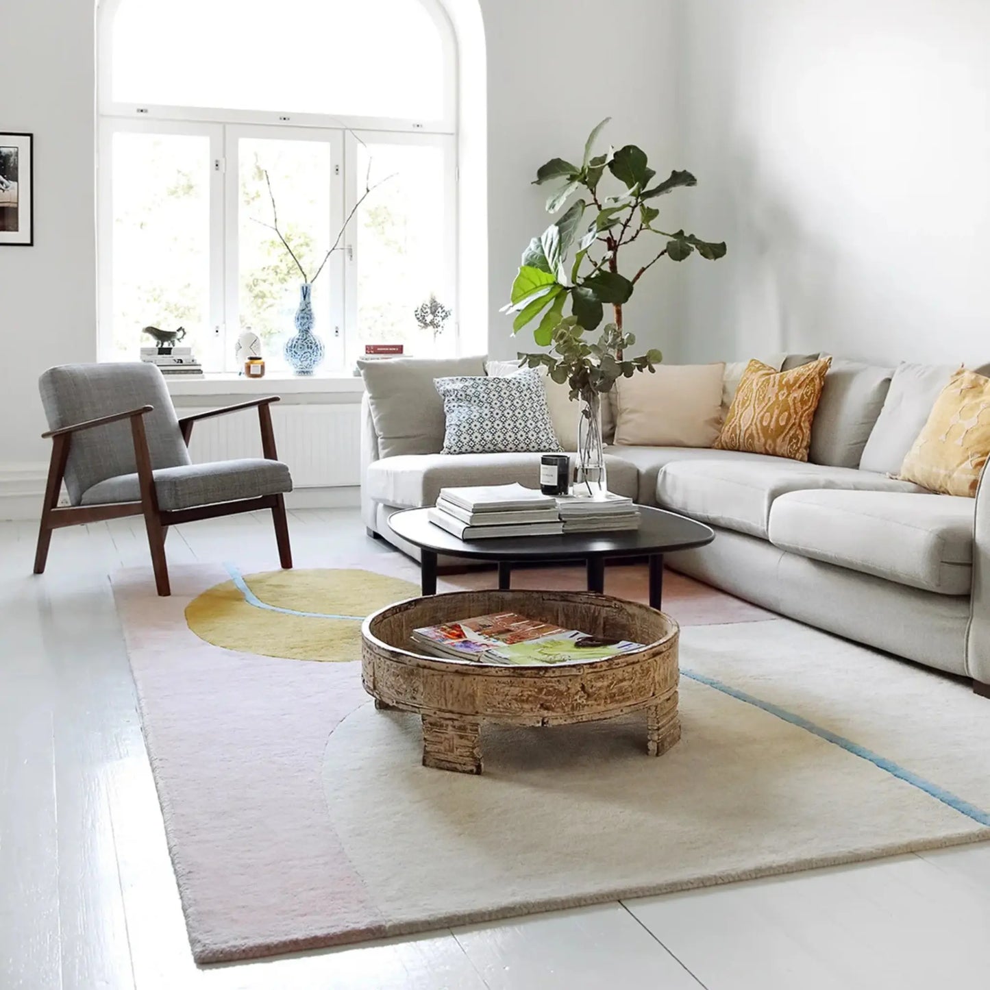 Finarte Ruukku Matta 160x230 cm, Rosa/Beige
