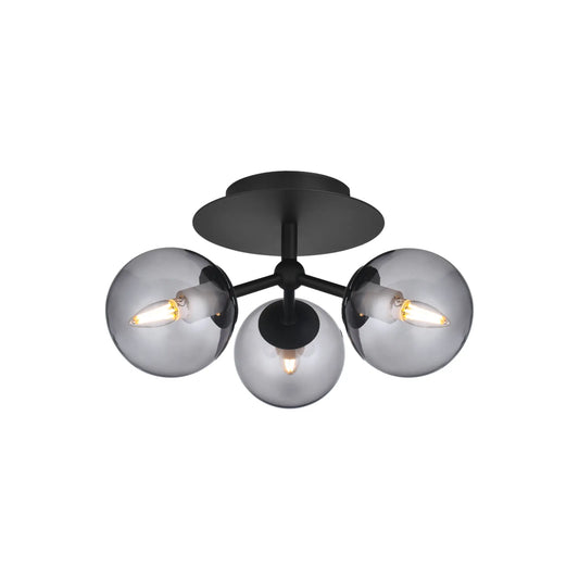 Halo Design Atom Taklampa Trio, Smoke/Svart
