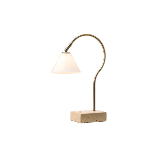 Halo Design Question Portabel Bordslampa, Antikmässing Opalglas