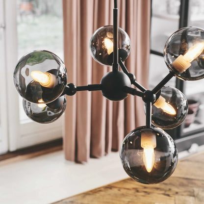 Halo Design Atom Ljuskrona Ø45 cm, Smoke/Svart