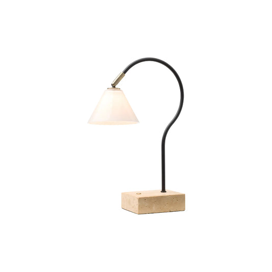 Halo Design Question Portabel Bordslampa, Svart Antikmässing Opalglas