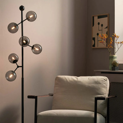 Halo Design Atom Golvlampa, Smoke/Svart