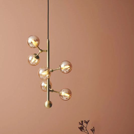 Halo Design Atom Taklampa Vertikal, Amber/Antique