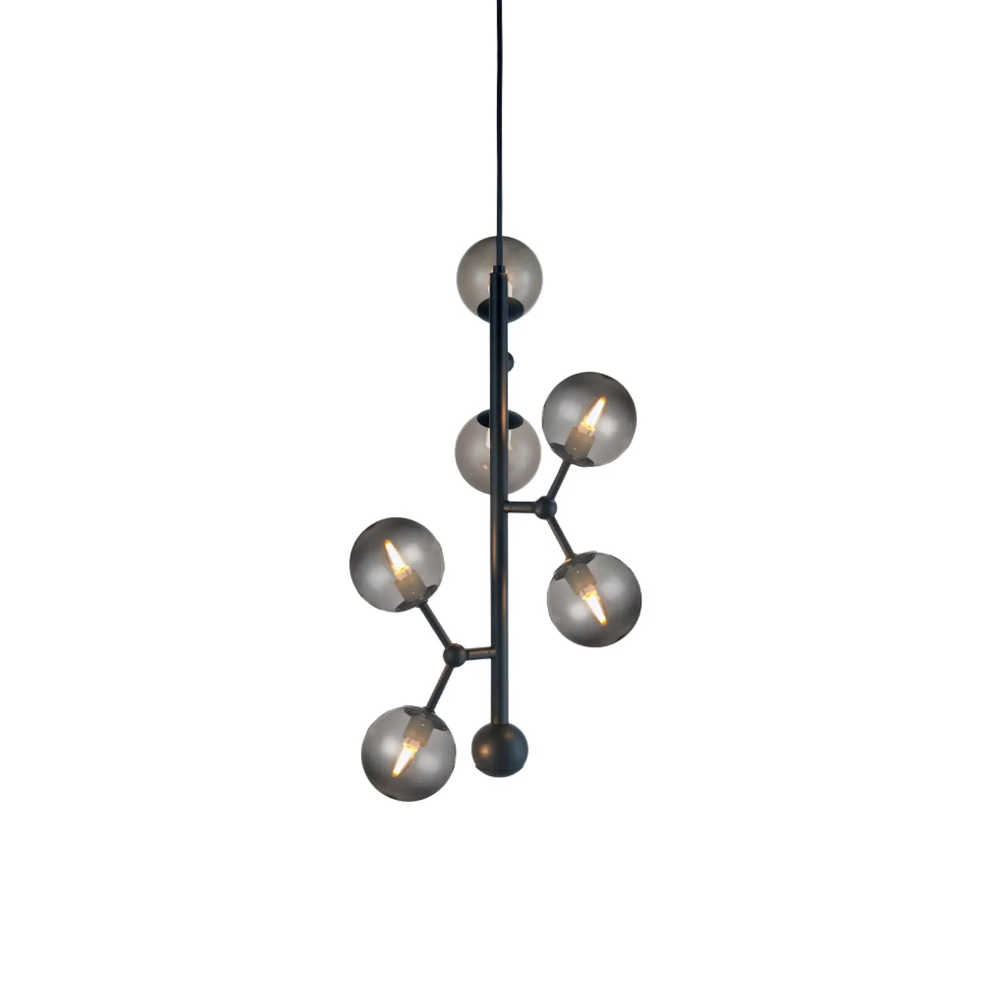 Halo Design Atom Taklampa Vertikal, Smoke/Svart
