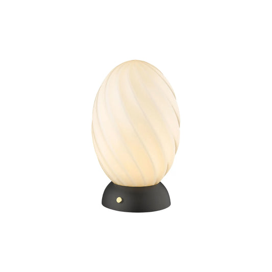 Halo Design Twist Bordslampa Egg Ø15 cm, Opal/Svart