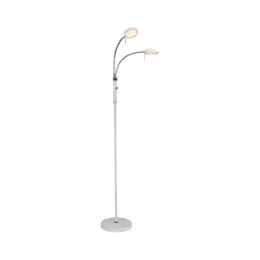 Halo Design Vegas Golvlampa 2 Ljuskällor, Vit/Chrom