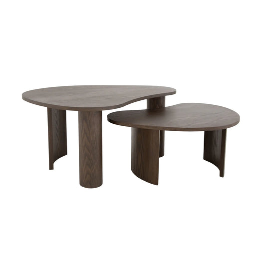 Holmen Dråpe Soffbordsset 79x51/95x67 cm, Mörkbrun