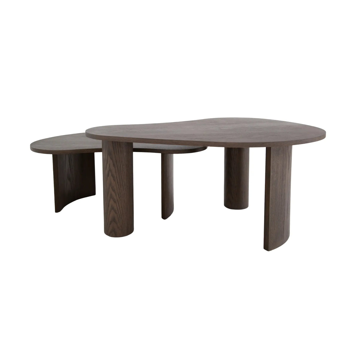 Holmen Dråpe Soffbordsset 79x51/95x67 cm, Mörkbrun