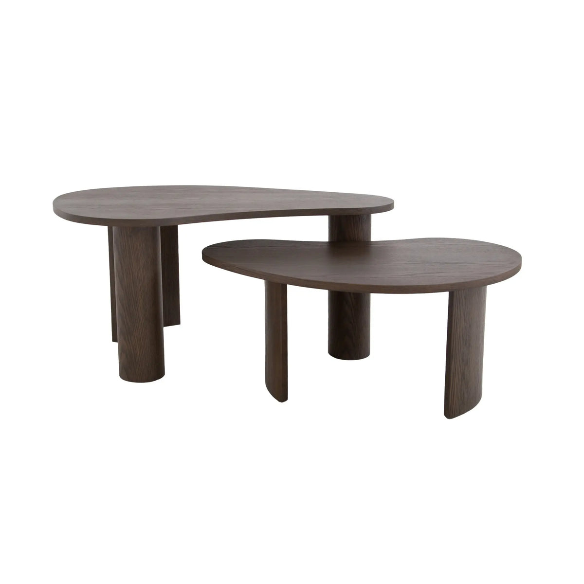 Holmen Dråpe Soffbordsset 79x51/95x67 cm, Mörkbrun