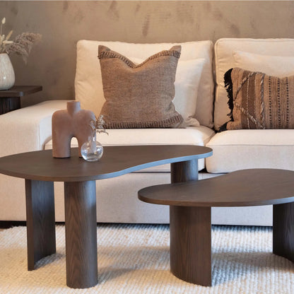 Holmen Dråpe Soffbordsset 79x51/95x67 cm, Mörkbrun