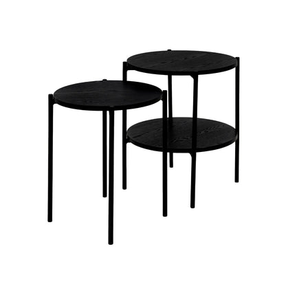 Holmen Asker Sidobord 3-pack Ø40/Ø45 cm, Svart
