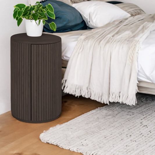 Holmen Tonga Sängbord Högerhängt Ø40 cm, Brun