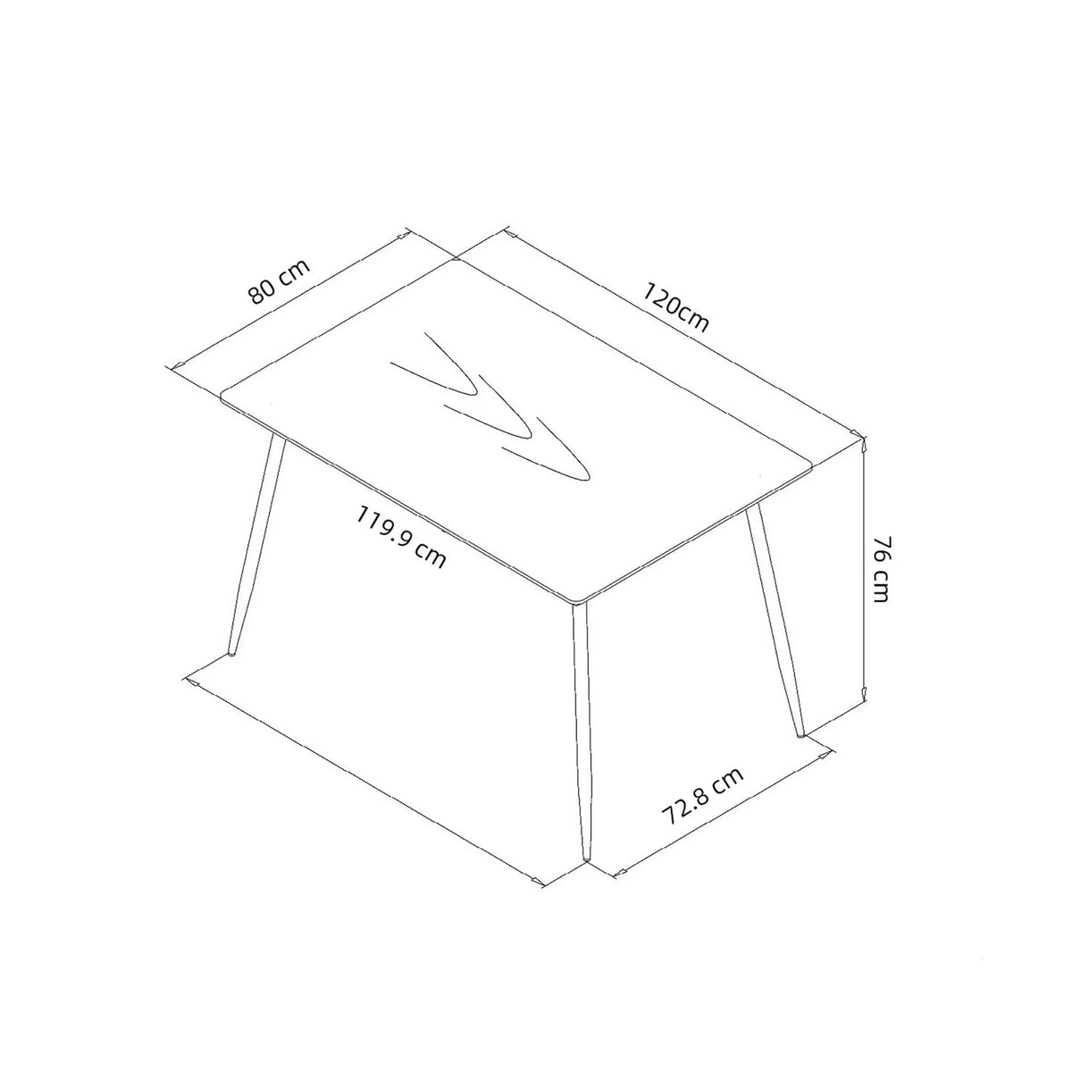 Holmen Smokey (M) Matbord 120x80 cm, Svart