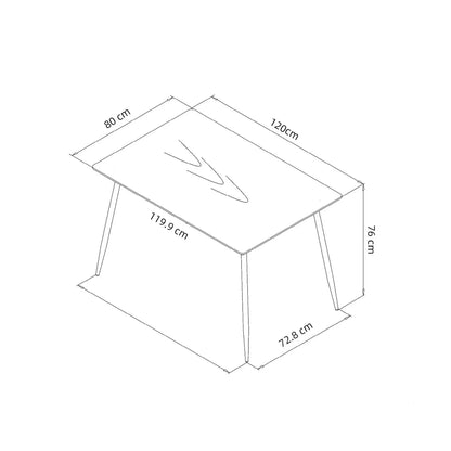 Holmen Smokey (M) Matbord 120x80 cm, Svart